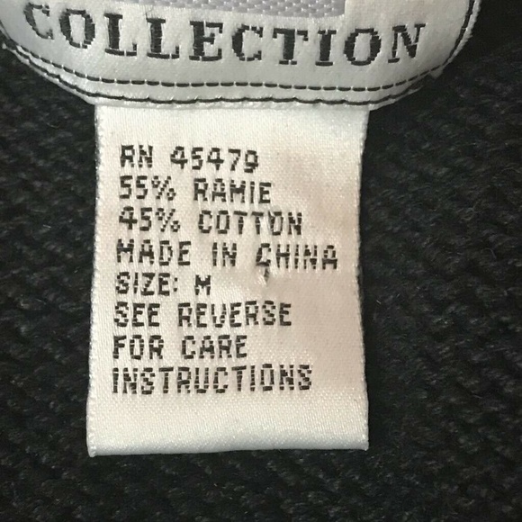 Vtg Studio Collection Sweater Black Jewel Turqoise - Picture 7 of 8